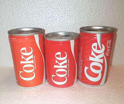  Coca-Cola Mini Cans UK 150ml Vintage 80s 90s Evolution Set Rare British