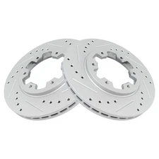 Performance Brake Rotor Drilled Slotted Front Coated Pair for Nissan
