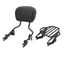 Detachable Backrest Sissy Bar Luggage Rack Fit For Harley Street Glide 2009-2025