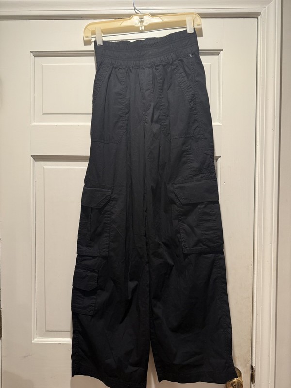 Aerie, Easiest Cargo Pants, Wide Leg Pull On, Black, Women's XS NWOT