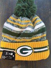 Green Bay Packers New Era Knit Hat On Field Sideline Beanie Hat NWT Cap