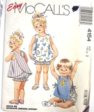 VTG McCalls Toddler Size 2 Sundress Panties Bib Sewing Pattern New Uncut 4154
