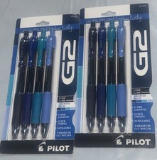8 Pens - Pilot G2 Retractable Premium Gel Ink 0.7mm Fine Point Asst  d Blue Inks