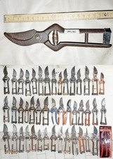 gr38 - VECCHIA FORBICE DA POTA cm 21, chiusura cuoio e altri attrezzi agricoli,