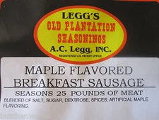 MAPLE Old Plantation Breakfast Pan Sausage Seasoning Blend #8 for Venison Pork 