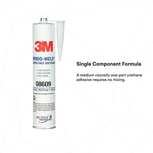 3M 08609 Window-Weld Super Fast Urethane Black Cartridge - 10.5 fl oz ...
