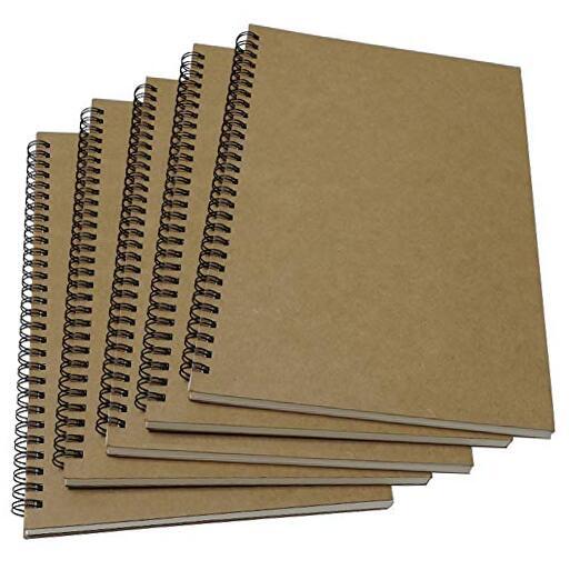 【COVERNAT】Note Cork Slide Deep Brown Spiral Notebook Lined, B5 Soft Cover Spiral Journal, 5