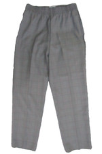 vintage cape cod sportswear stretch waist pull-on plaid pants black/white SZ 16