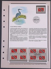 Nations Unies Document 1er jour Timbres Drapeaux L'Ile de Trinité & Tobago O & N