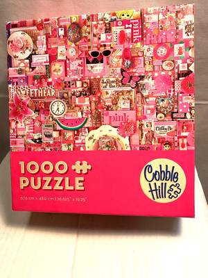 Cobble Hill Jigsaw Puzzle; Pink; art by Shelley Davies; 1000