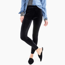 NWT - J CREW Factory Stretch Plush Velvet Leggings, Black - Size XSmall