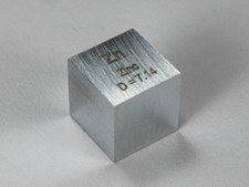 Zinc density cube ultra precision 10.0x10.0x10.0mm - 99.95% purity