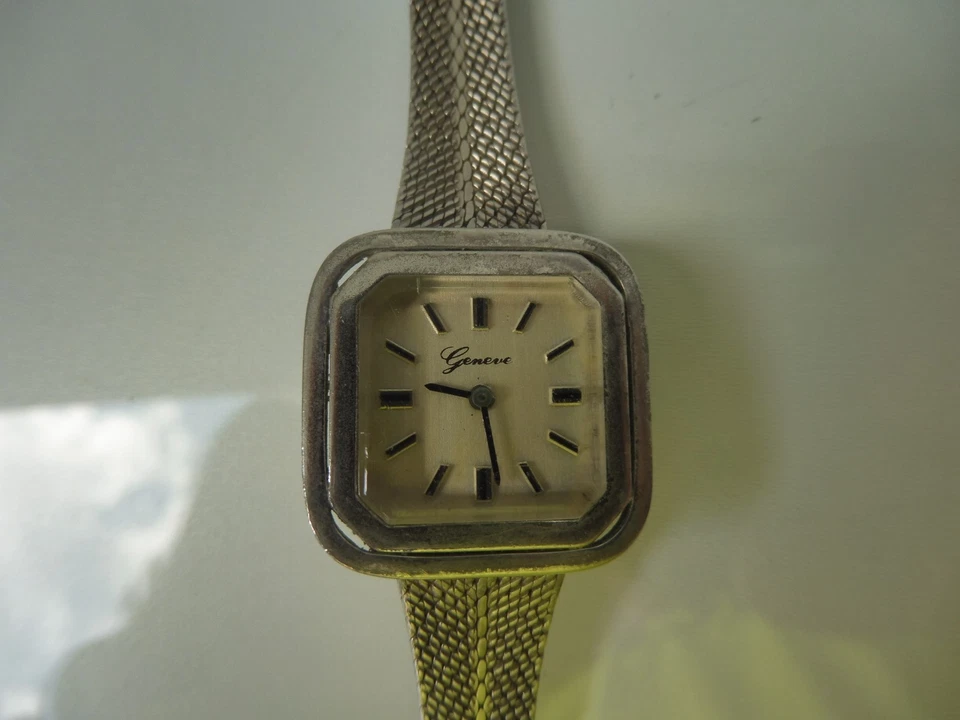 Orologio Da Polso Ginevra, 835 Argento, Bella, Vecchia Orologio In Argento - Immagine 2 di 4