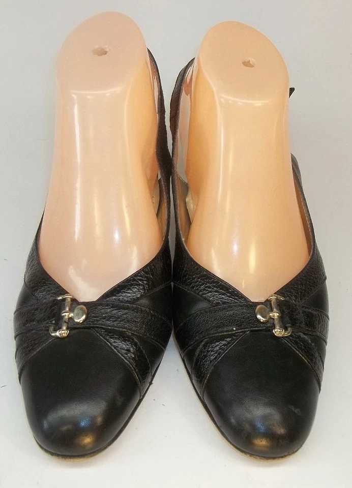 Valle Verde MARA Mujer Tacones Cordones EU 39 US 8 Negro Cuero Hebilla Trabajo 434 Foto 2 de 4