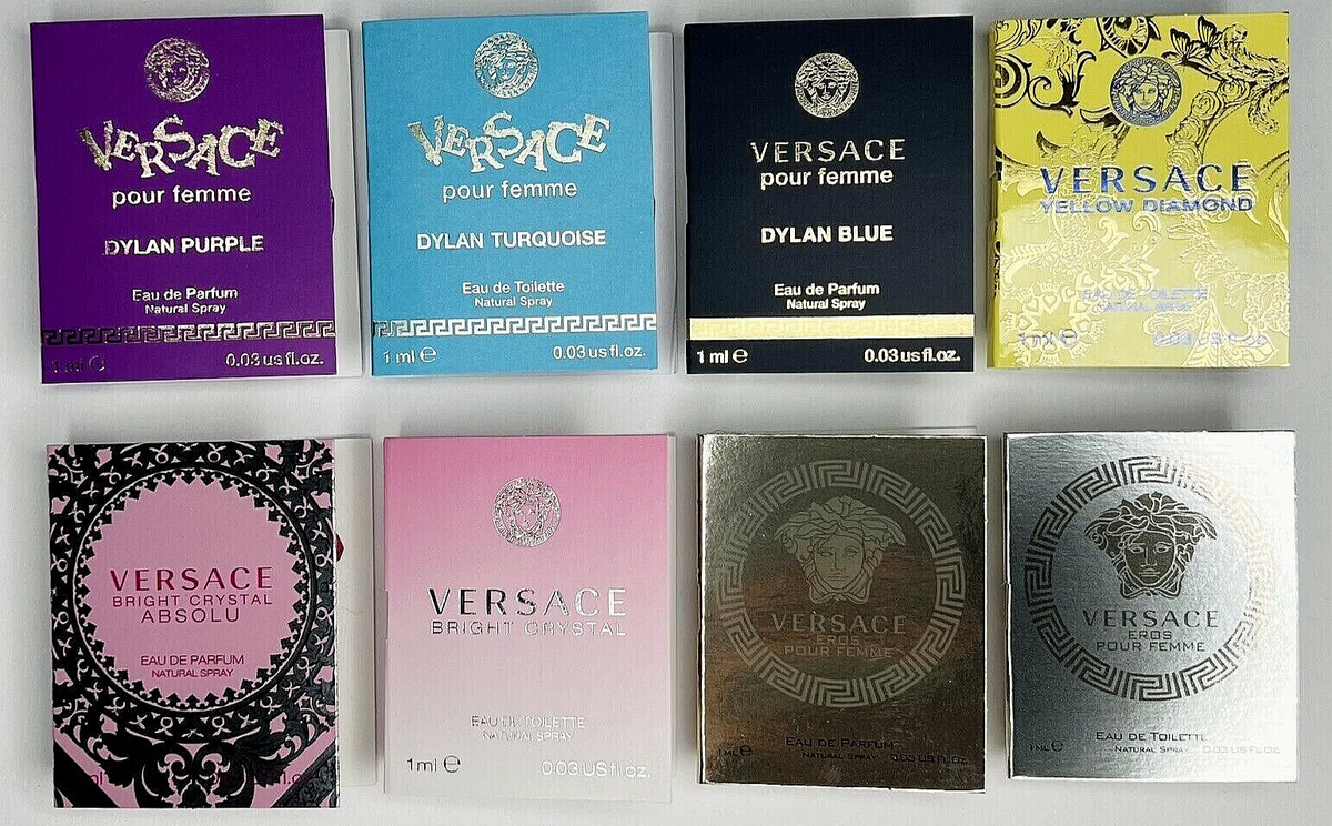 Set of 8 Versace Womens Parfum Collection Sample Spray Vials 1ml