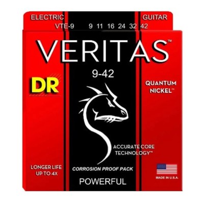 DR Strings Veritas VTE-9 Accurate Core Light Electric Guitar Strings 9-42