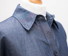 Linen blend Denim look Maxi Shirt Dress Size XS Zara #D7