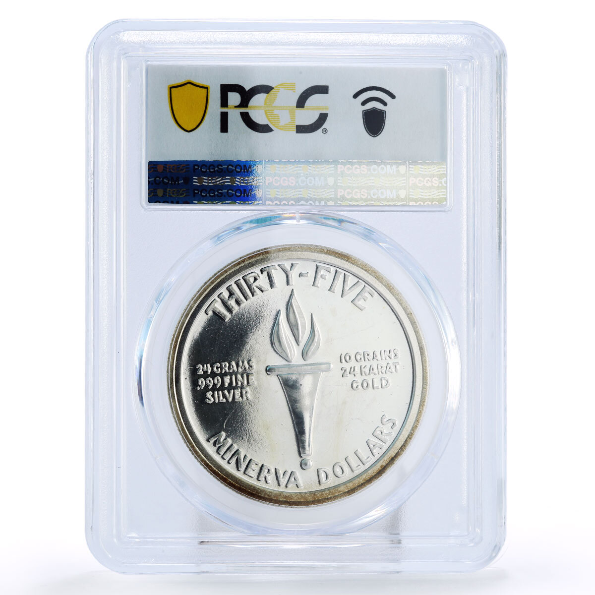 1973年 ミネルヴァ共和国 硬貨 シルバー ゴールド 24K 1973 Minerva