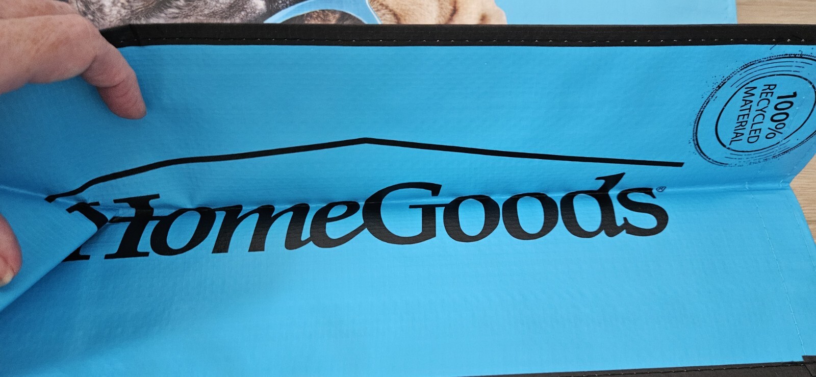 PUG wearing Glasses Blue Home Goods Dog Durable Reusable Grocery Shopping Bag