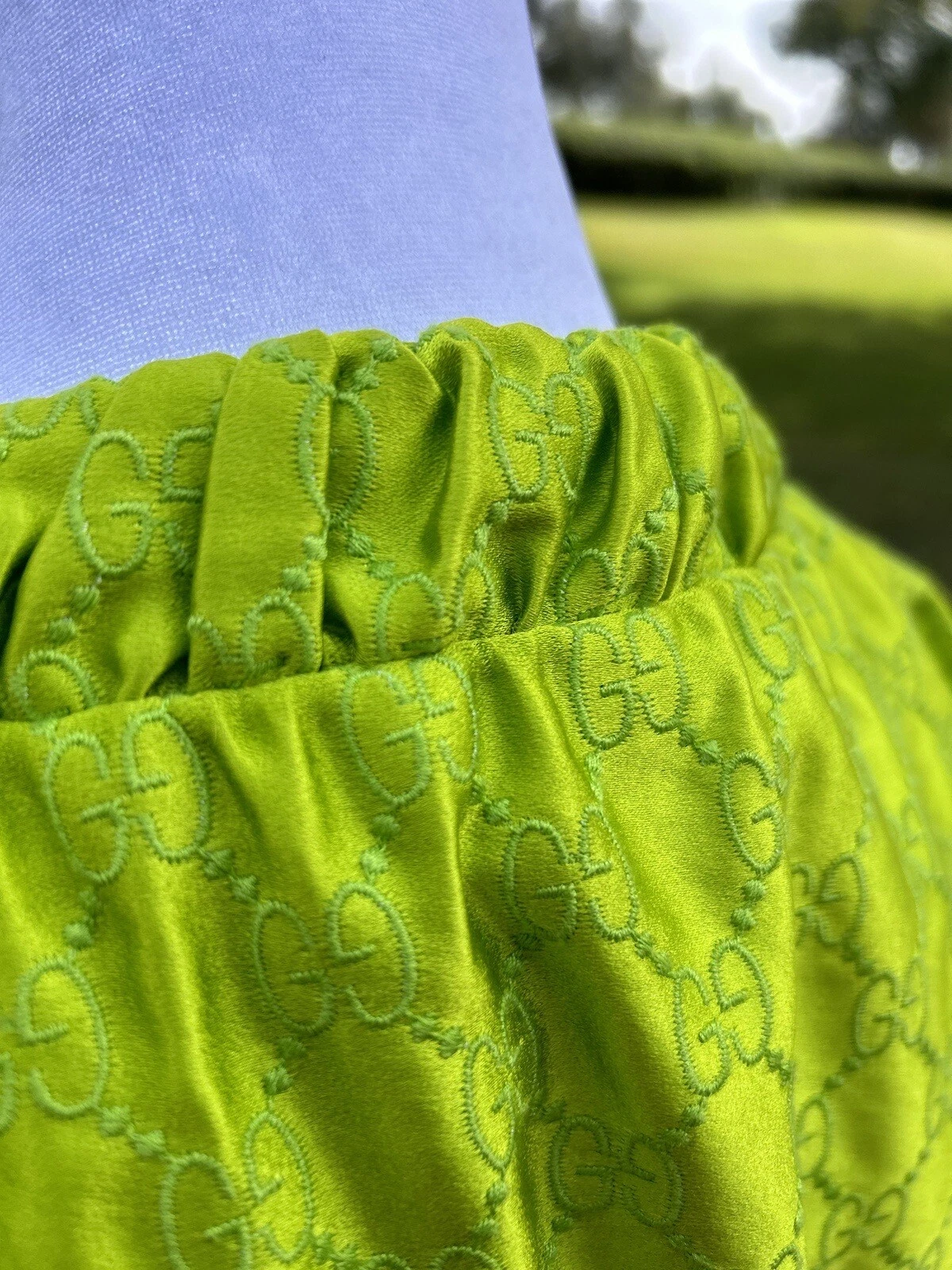 Giacca bomber verde raso Gucci nuova taglia 44