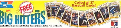 1986 DRAKES PROMO (PETE ROSE, DAVE WINFIELD, DON MATTINGLY, RYNE SANDBERG + 6