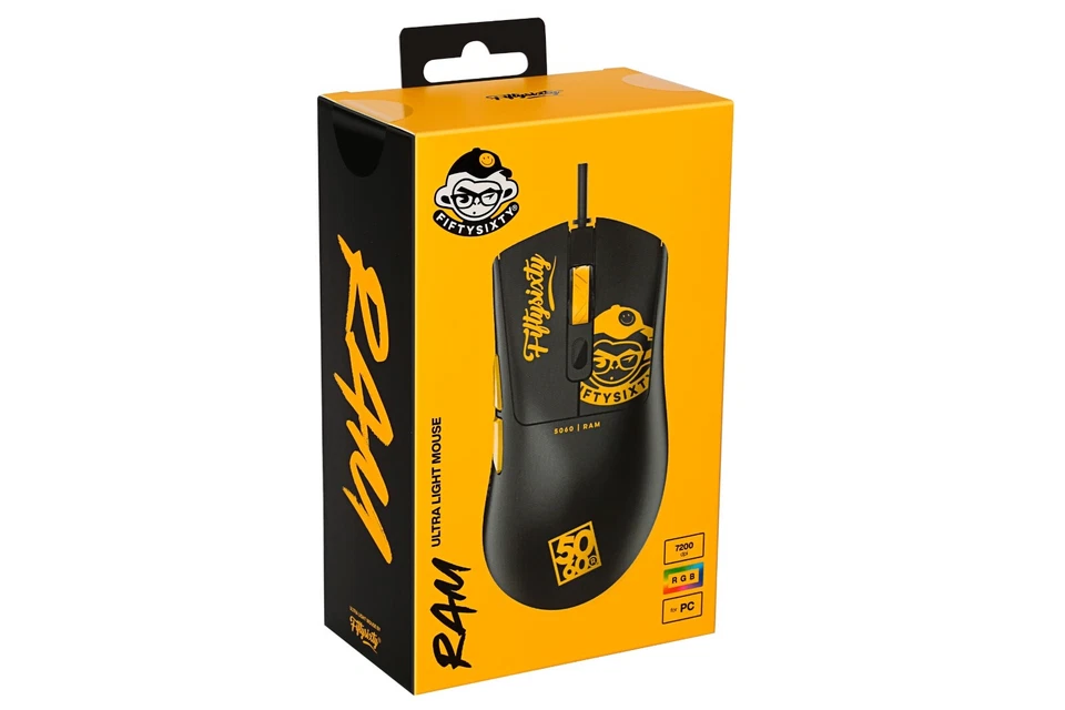 FiftySixty RAM Ultra Light PC Gaming Mouse in BLACK - Image 3 of 4