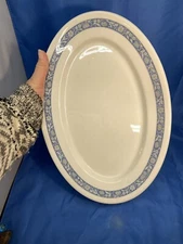 Vintage O.P.CO. Syracuse China 13 1/2" PLATTER w/Blue Floral Trim