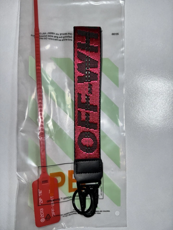 Off White Industrial Keychain Red with Metal Clasp New With Ziptie - Image 2 of 4