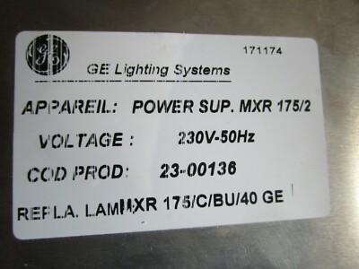 Netzteil MXR 175/2  GE Lighting Systems 230V  23-00136  nie im Einsatz  