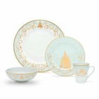 Disney Princess 16-Piece Dinnerware Set | Cinderella, Jasmine, Ariel, Belle