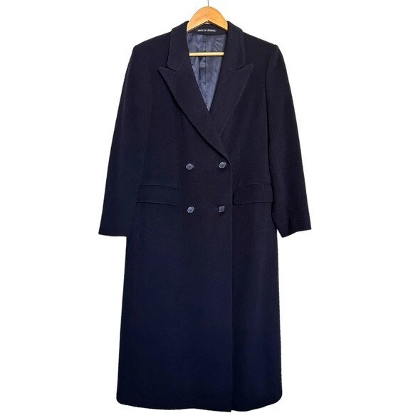 Austin Reed Womens 100% Cashmere Double Breasted Coat 14 Navy Old Money  NWOT | eBay