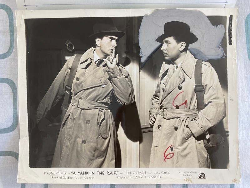 SUPER RARE!! 8X10 1941 ORIG "A YANK IN THE R.A.F." Tyrone Power, Betty Grable!!