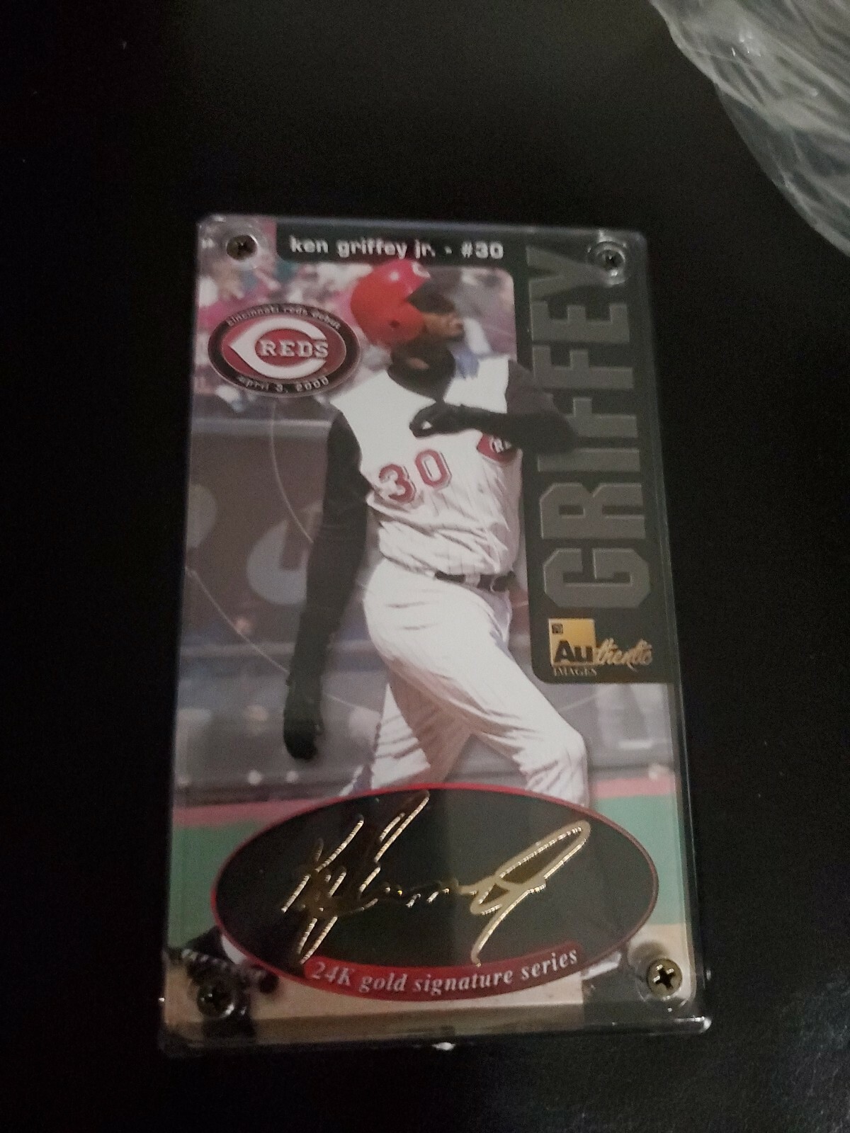 Ken Griffey Jr 24k Gold Signature Series Card with Display Stand - Sharp Condition-image
