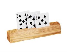 9" 3 Slot Wooden Playing Card Holder 2 PC Set