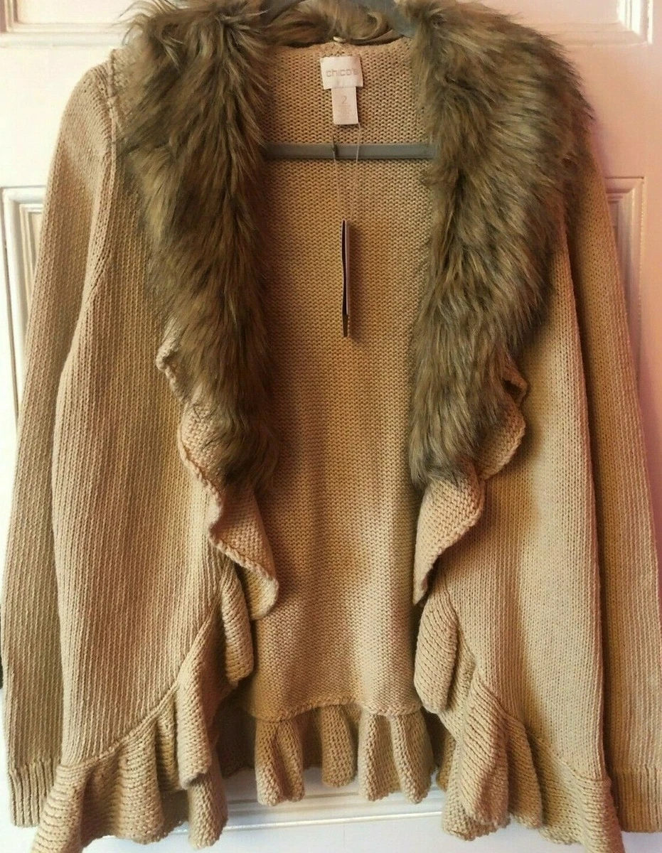 Faux fur ruffle clearance sweater