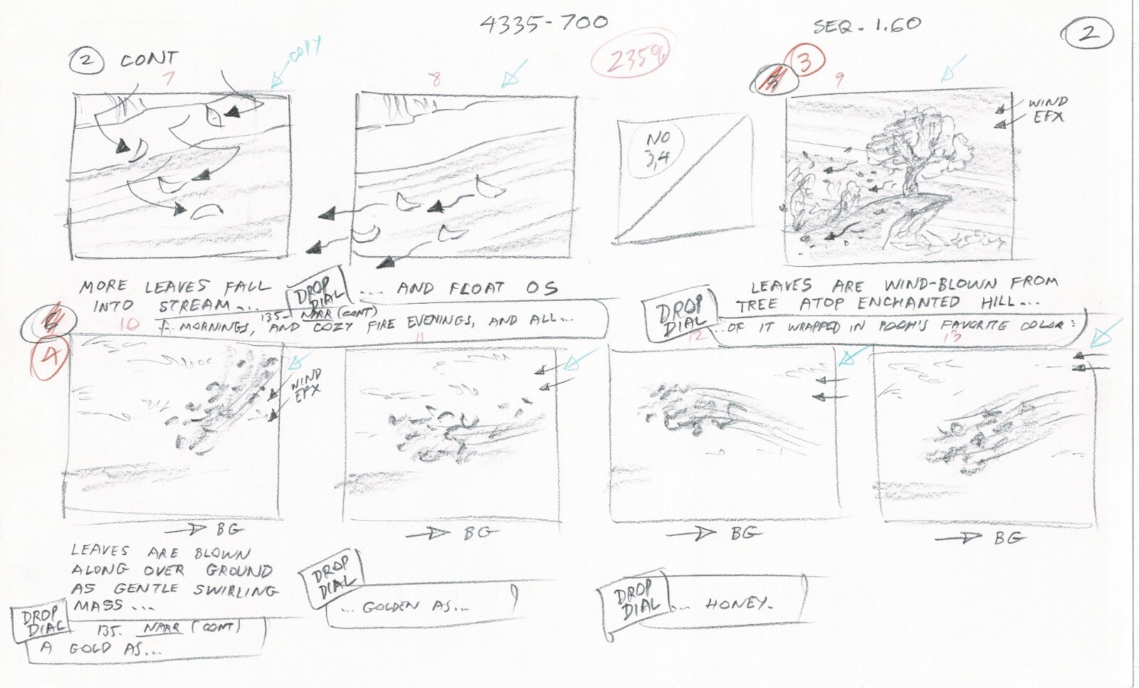 Winnie the Pooh Grand Adventure Disney Production Original SB Drawings 1997 6002