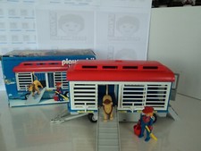 PLAYMOBIL vintage cirque roulotte cage fauves soigneur set 3514 de 1979 / boîte