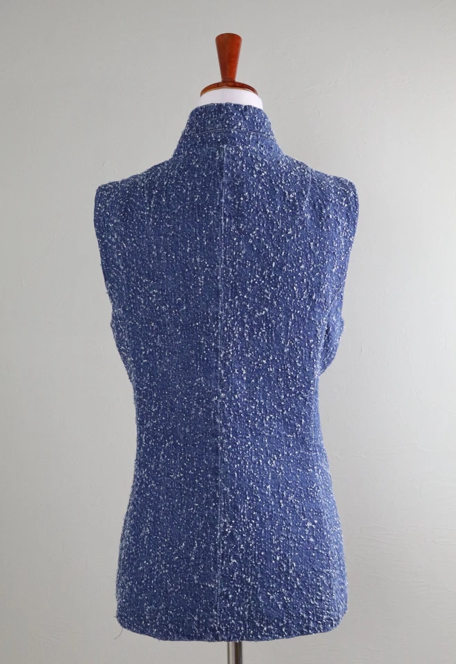 RAG & BONE New York $495 Textured Denim Sleeveless Vest Jacket Top Size 6 - Image 4 of 4