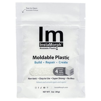 InstaMorph Moldable Plastic 6 oz Thermoplastic Craft Repair Pellets White