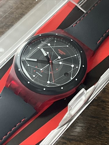 SWATCH SWISS MADE, SISTEM 51 RED STARS AUTOMATIC WATCH SUTR400 Gently Used - Picture 2 of 24