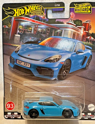 2023 HOT WHEELS - PREMIUM - BOULEVARD #93 - PORSCHE 718 CAYMAN GT4 - BLUE - VHTF