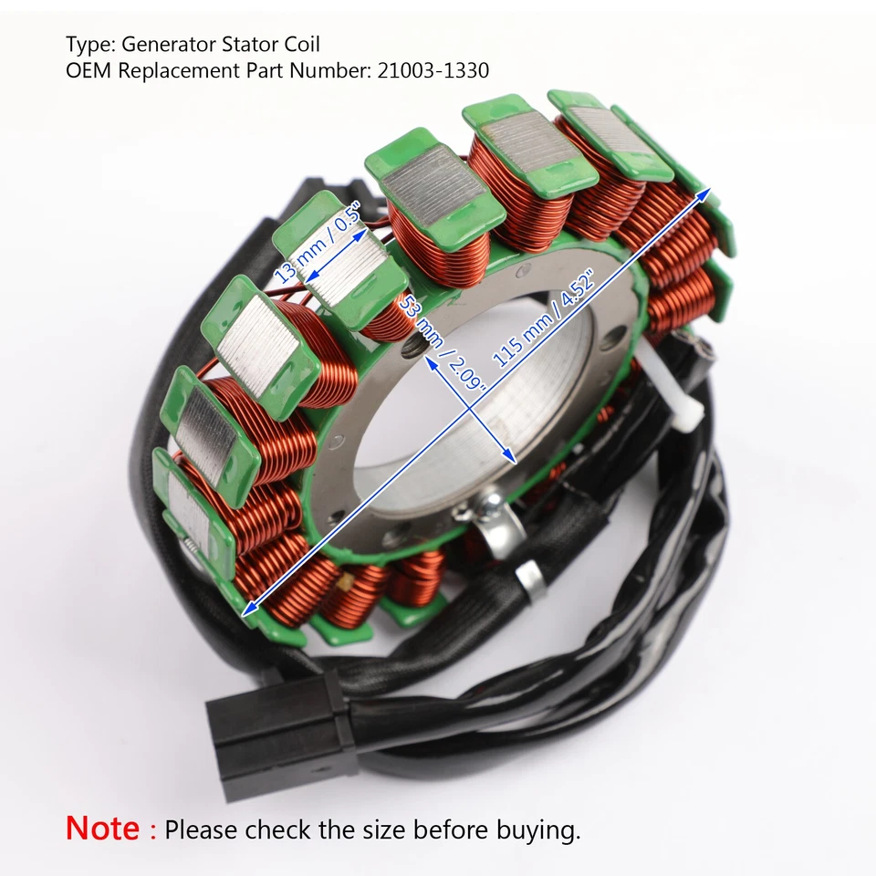 Generador de estator apto para Kawasaki ZX-6R Ninja ZX6R 1998 1999 21003-1330 UE Foto 2 de 4