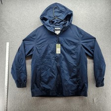Goodfellow  Co Jacket Mens XL Navy Windbreaker Hooded Water Resistant Lined