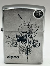 Vintage 2010 Zippo Logo Butterfly Chrome Zippo Lighter New