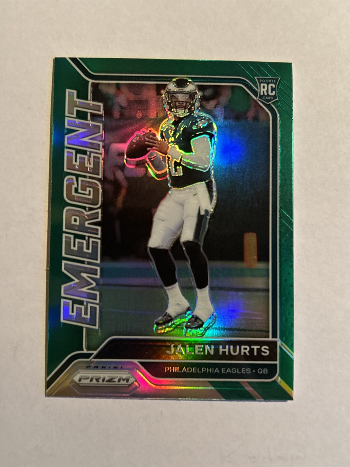💥2020 Panini Prizm - Emergent Jalen Hurts #12 Green Prizm Rookie RC