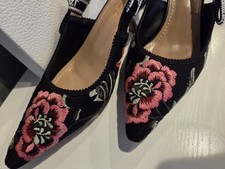 Womens  Black floral Shoes Pumps -6,5 cm, Siz...