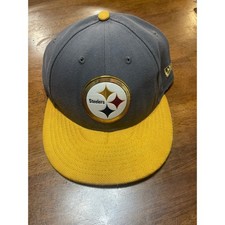 New Era 59FIFTY Pittsburgh Steelers Low Crown Fitted Hat Grey Yellow Size 7 1/8