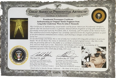 #ad JFK John F. Kennedy Long Johns w COA Statue of Liberty amp; Liberty Bell Medals $27.95