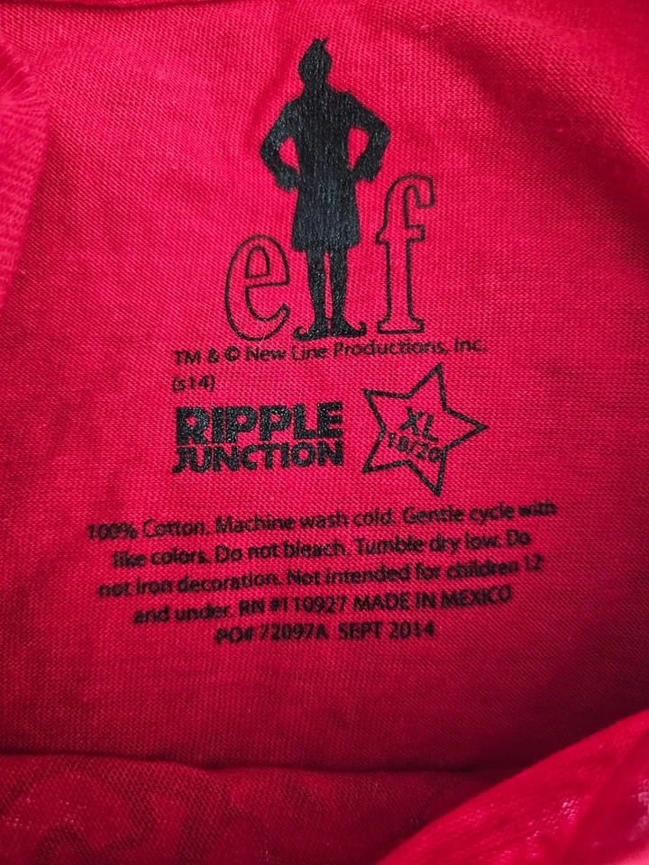 New Youth Buddy Elf Shirt Size XL 18-20 Red I Go Cray-Cray For Christmas Movie - Image 2 of 4