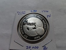 L70 Poland 1990  XIV FIFA World Cup  SILVER 20000 Zlotych PROOF